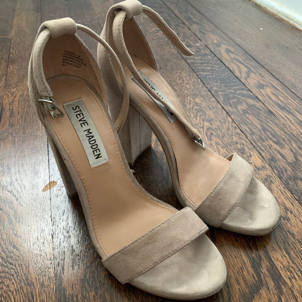 Tan Suede Steve Madden Block Heel